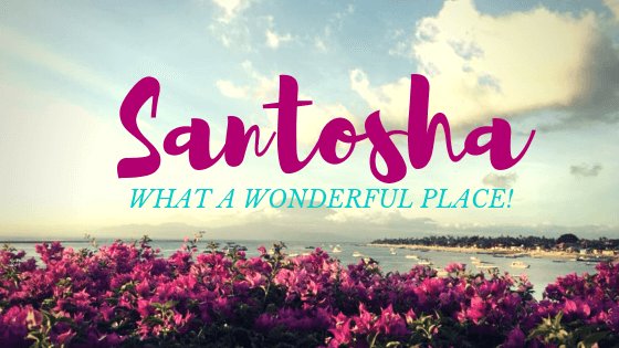 santosha text over nusa lembongan image