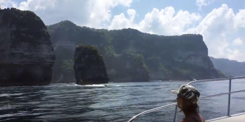 yoga teacher training students on boat nusa penida